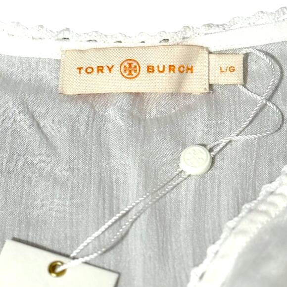 NWT Beautiful Tory Burch Swim Cover Up Tunic Dress - Large - Ivory - 3/4 Sleeve - Picture 5 of 12